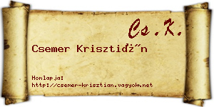 Csemer Krisztián névjegykártya